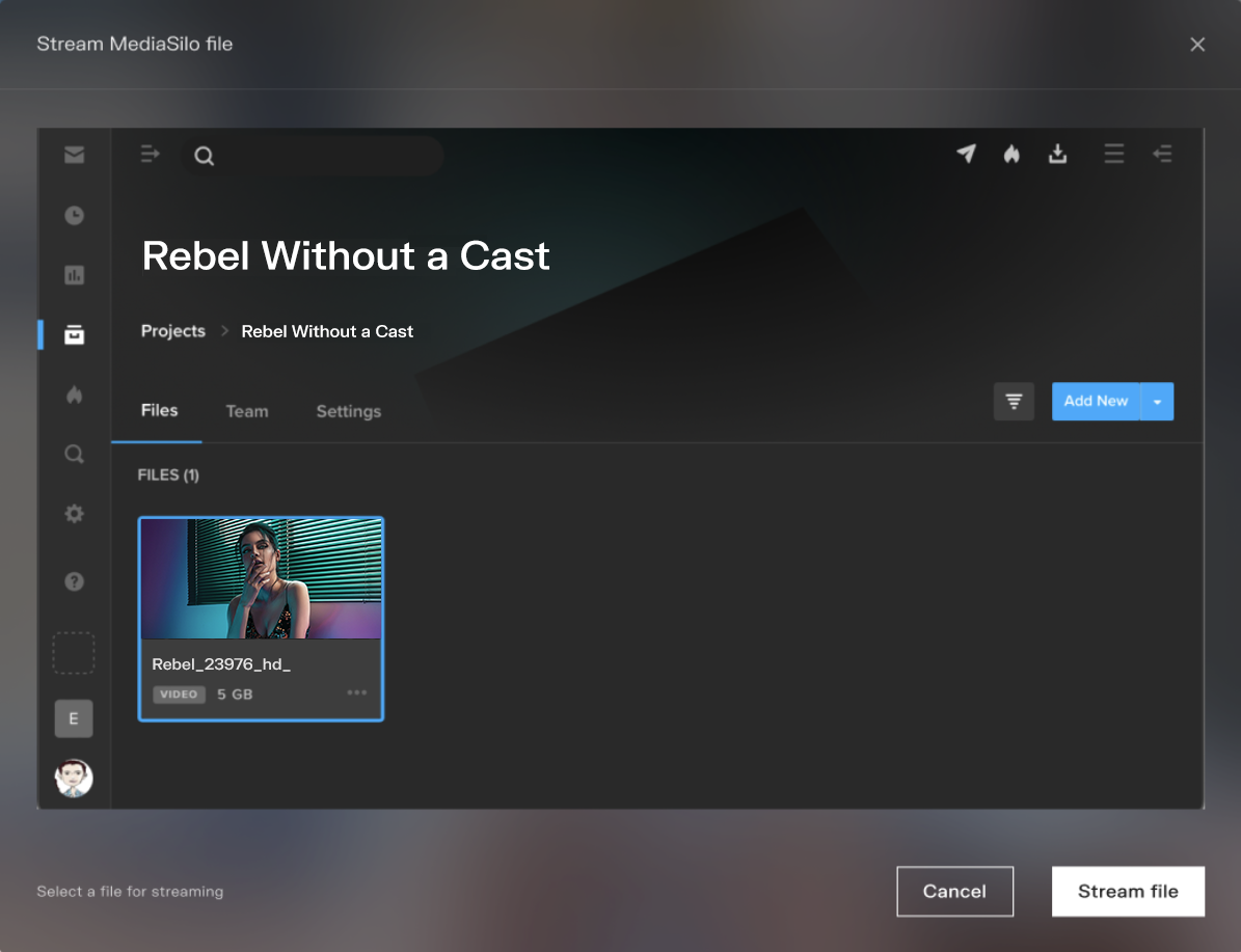 Stream_MediaSilo_select_project.png